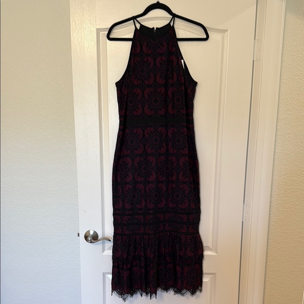 Banana Republic Black Lace Sheath Midi Dress